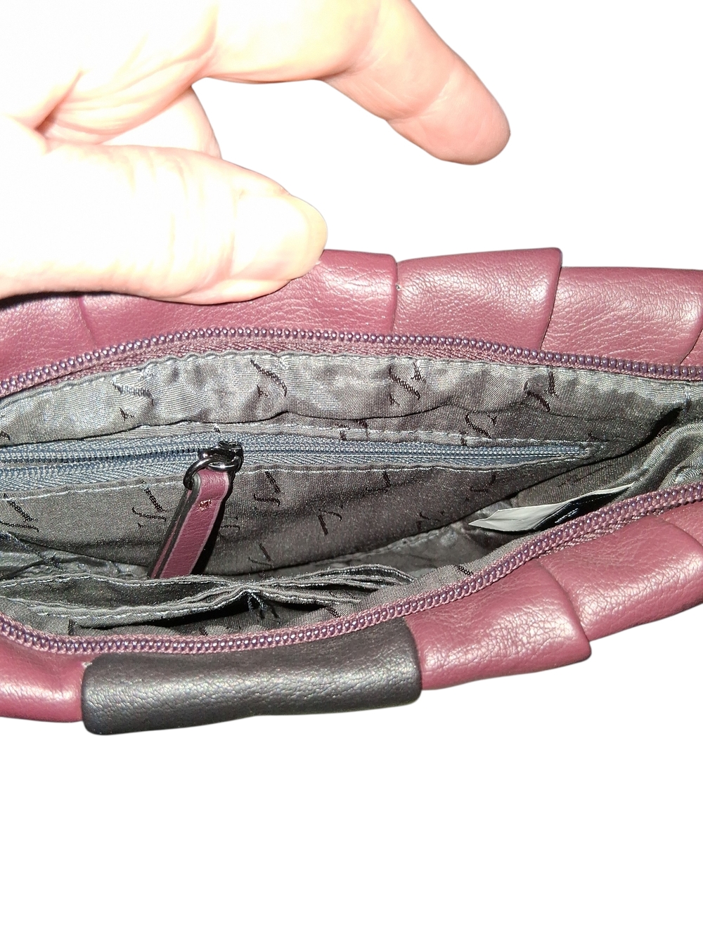 Vera Wang Plisse Leather Clutch - Dark Brown - Picture 3 of 3